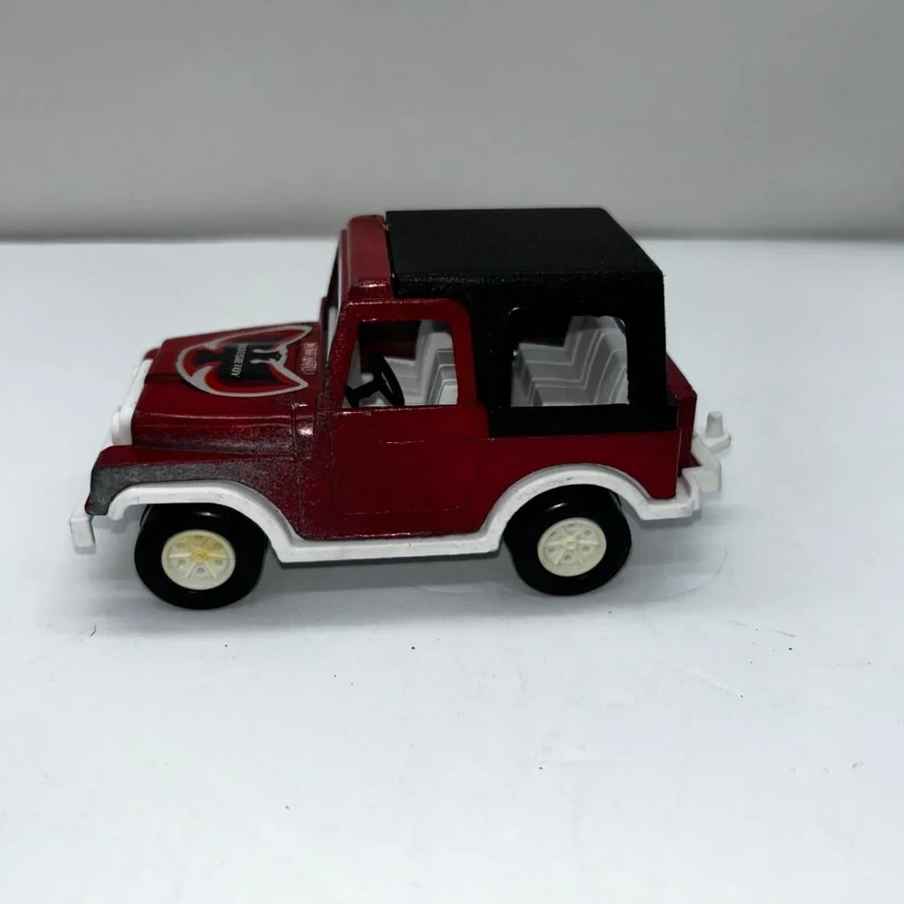 Vintage Tootsie Toy Red Diecast Jeep with Plastic Black Hardtop Cj7 4 x 4 Vintag